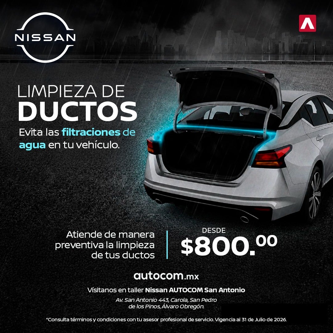 Limpieza de ductos desde $800.00 – Evita las filtraciones de agua en tu vehículo en Nissan Autocom